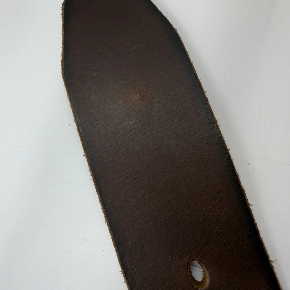 Timberland Brown Genuine Leather Belt Men's Size 34 Brown Top Stitching